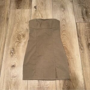 Kendall & Kylie Strapless Brown Dress